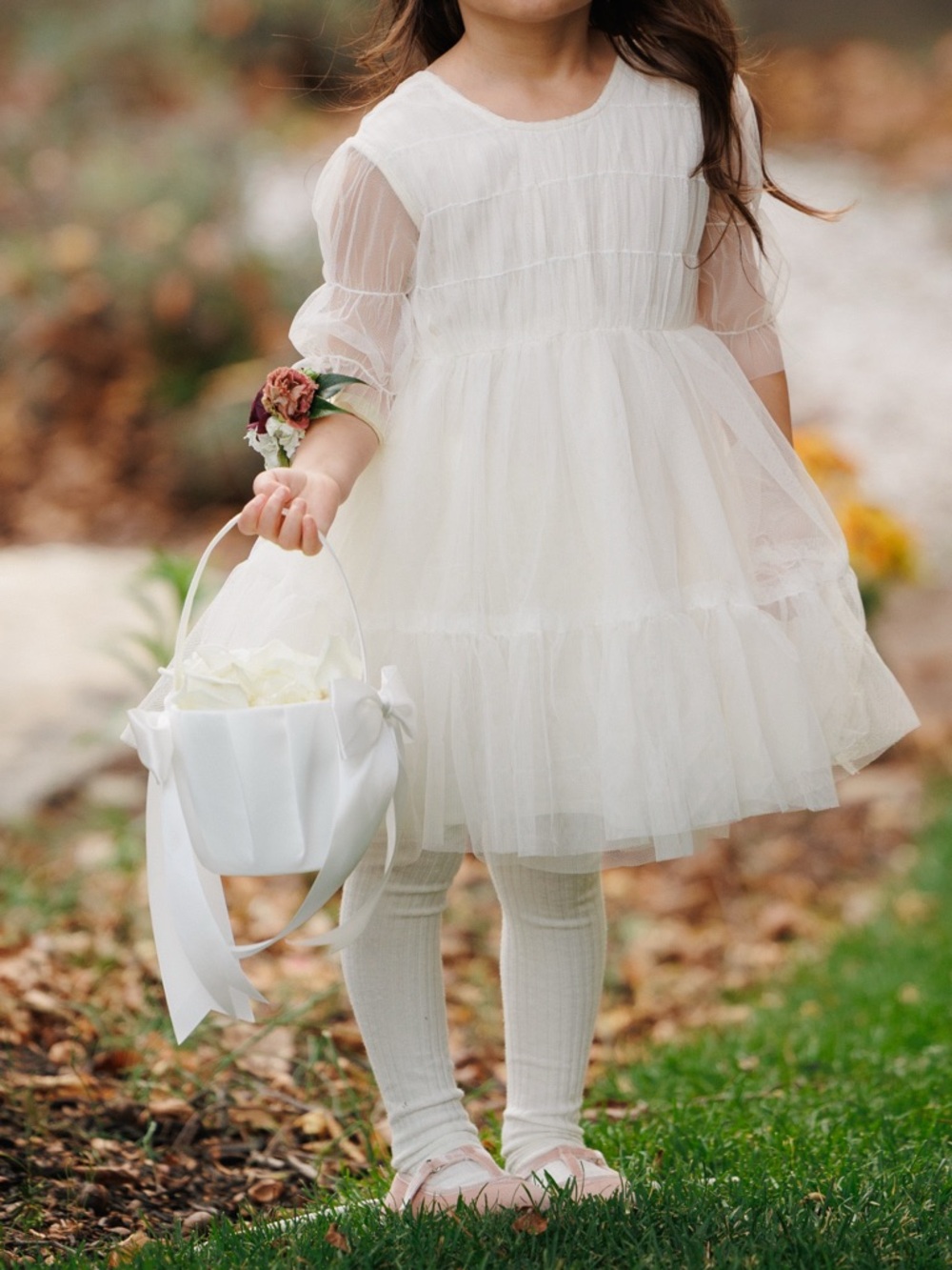 NORALEE Girls Ivory Tulle Party Dress - Elegant Flower Girl Dress